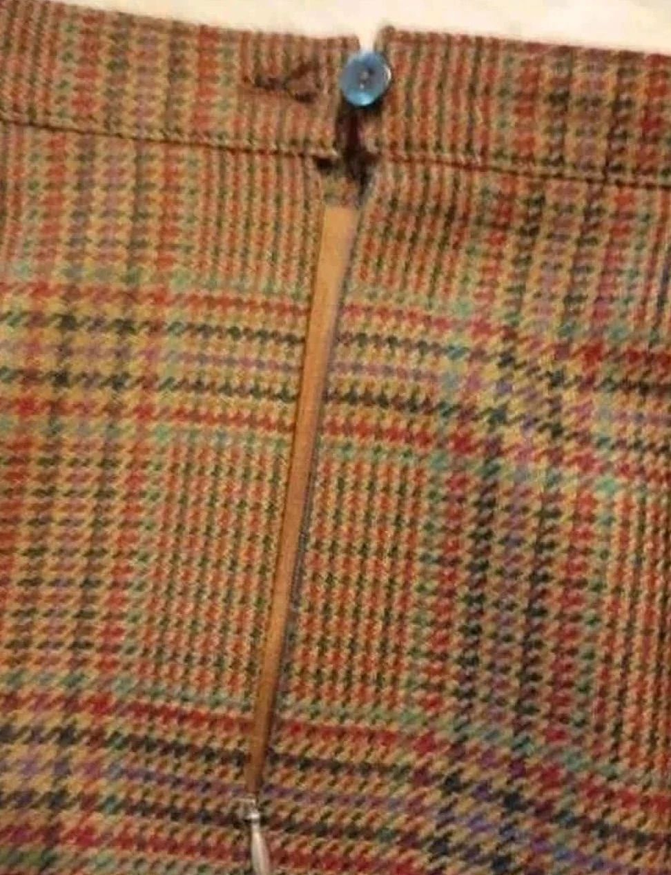 Conjunto de falda de lana marrón a cuadros, Weinberg T40/42 – photo 12